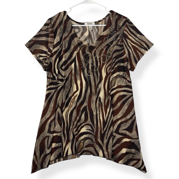 dressbarn Tops - Dressbarn Top Womens XL Brown Beige Tunic